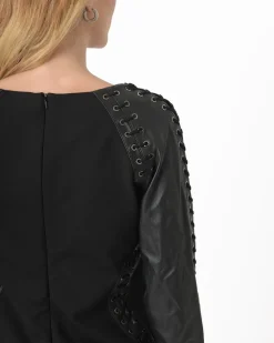 La Piscine Paris Robe crayon avec empiècement et tressage en cuir Balmain*Femme Robes