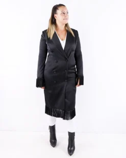 La Piscine Paris Robe croisée en crêpe à franges Misha*Femme Robes