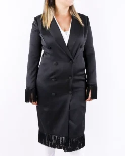 La Piscine Paris Robe croisée en crêpe à franges Misha*Femme Robes
