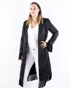 La Piscine Paris Robe croisée en crêpe à franges Misha*Femme Robes