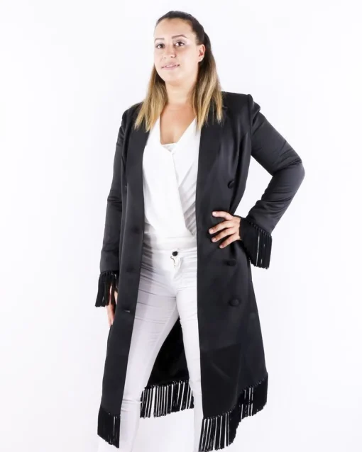 La Piscine Paris Robe croisée en crêpe à franges Misha*Femme Robes