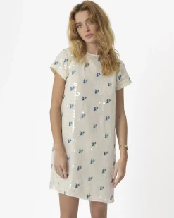 La Piscine Paris Robe en crêpe à broderies floral et sequins SVNTY*Femme Robes