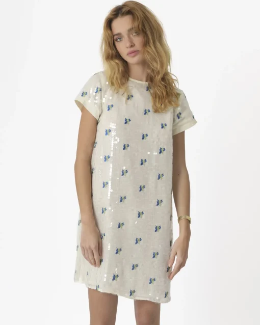La Piscine Paris Robe en crêpe à broderies floral et sequins SVNTY*Femme Robes