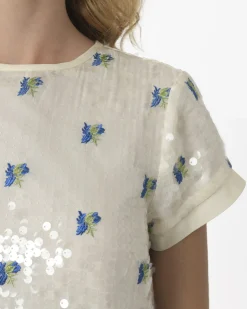 La Piscine Paris Robe en crêpe à broderies floral et sequins SVNTY*Femme Robes