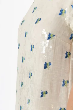 La Piscine Paris Robe en crêpe à broderies floral et sequins SVNTY*Femme Robes