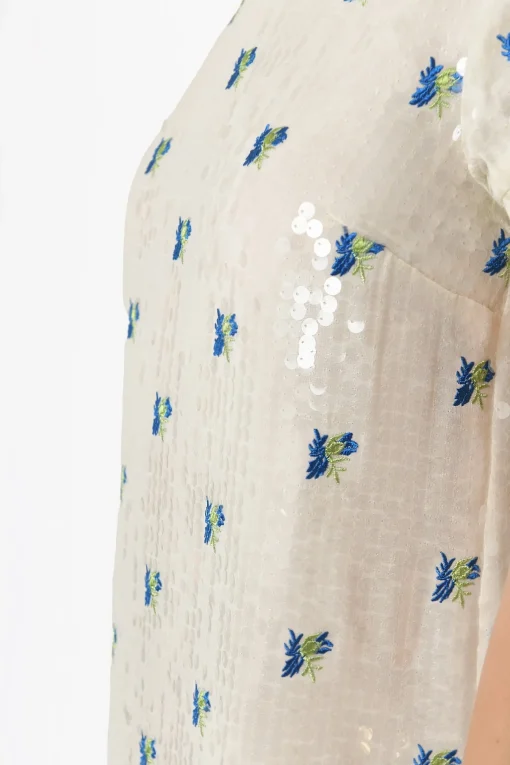 La Piscine Paris Robe en crêpe à broderies floral et sequins SVNTY*Femme Robes