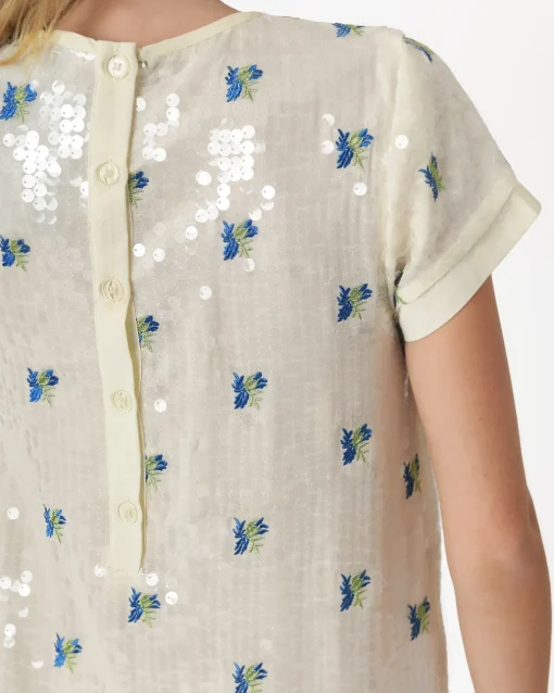 La Piscine Paris Robe en crêpe à broderies floral et sequins SVNTY*Femme Robes