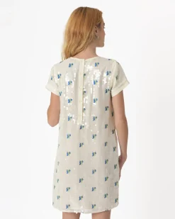 La Piscine Paris Robe en crêpe à broderies floral et sequins SVNTY*Femme Robes