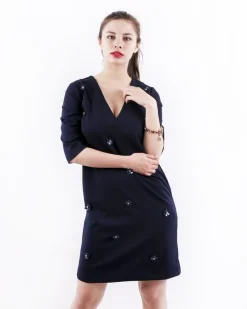 La Piscine Paris Robe en crêpe à broderies fleurs SVNTY*Femme Robes