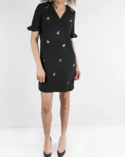 La Piscine Paris Robe en crêpe à broderies fleurs SVNTY*Femme Robes