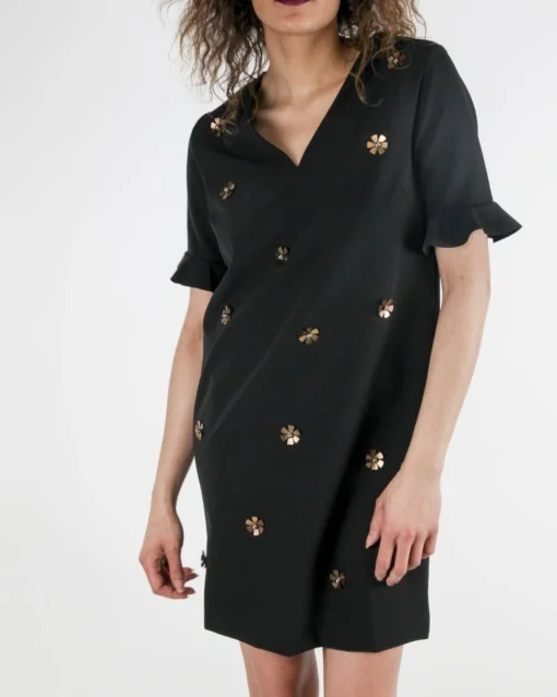 La Piscine Paris Robe en crêpe à broderies fleurs SVNTY*Femme Robes
