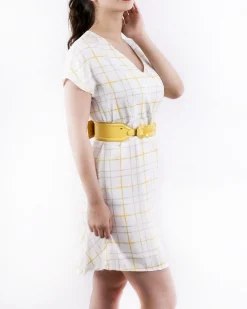 La Piscine Paris Robe en crêpe satiné à carreaux SVNTY*Femme Robes