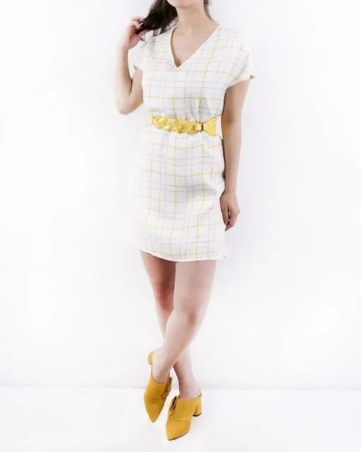 La Piscine Paris Robe en crêpe satiné à carreaux SVNTY*Femme Robes