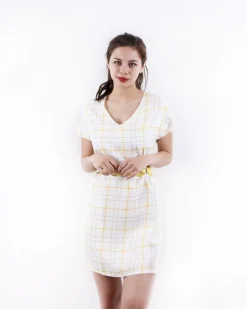 La Piscine Paris Robe en crêpe satiné à carreaux SVNTY*Femme Robes