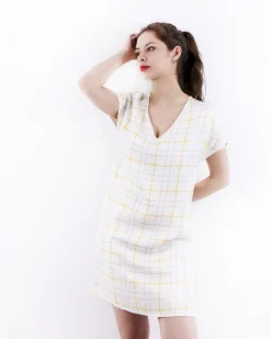 La Piscine Paris Robe en crêpe satiné à carreaux SVNTY*Femme Robes