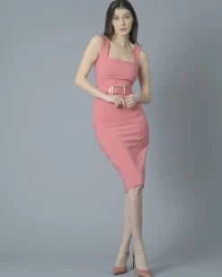 La Piscine Paris Robe en crêpe stretch avec ceinture Elisabetta Franchi*Femme Robes