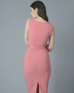La Piscine Paris Robe en crêpe stretch avec ceinture Elisabetta Franchi*Femme Robes