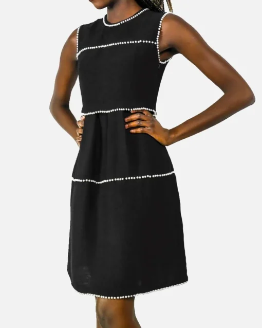 La Piscine Paris Robe en crêpe texturé à perle nacré Edward Achour*Femme Robes