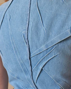La Piscine Paris Robe en jean clair à effet froissé The Attico*Femme Robes