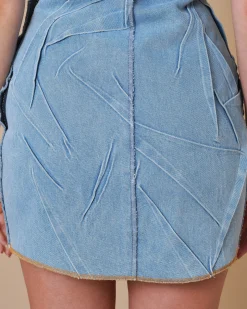 La Piscine Paris Robe en jean clair à effet froissé The Attico*Femme Robes