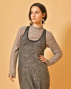 La Piscine Paris Robe en maille à paillettes argentées Fabiana Filippi*Femme Robes