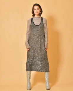 La Piscine Paris Robe en maille à paillettes argentées Fabiana Filippi*Femme Robes