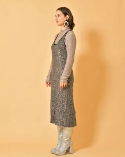 La Piscine Paris Robe en maille à paillettes argentées Fabiana Filippi*Femme Robes