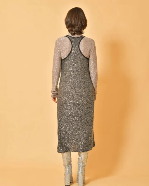 La Piscine Paris Robe en maille à paillettes argentées Fabiana Filippi*Femme Robes