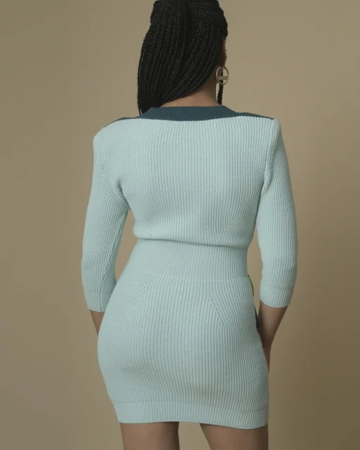 La Piscine Paris Robe en maille avec détails en cuir Elisabetta Franchi*Femme Robes