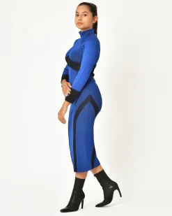 La Piscine Paris Robe en maille sportive à détail bicolore Malloni*Femme Robes