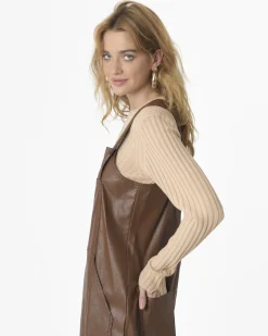 La Piscine Paris Robe en similicuir à bretelles Avn*Femme Robes