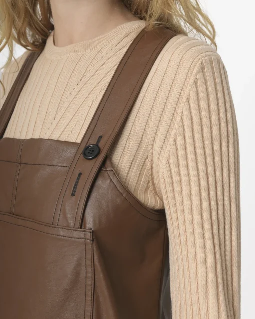 La Piscine Paris Robe en similicuir à bretelles Avn*Femme Robes