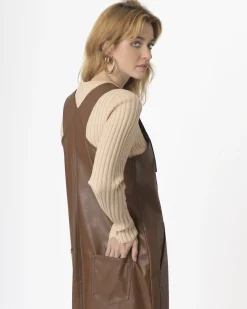 La Piscine Paris Robe en similicuir à bretelles Avn*Femme Robes
