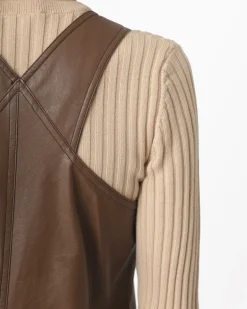 La Piscine Paris Robe en similicuir à bretelles Avn*Femme Robes
