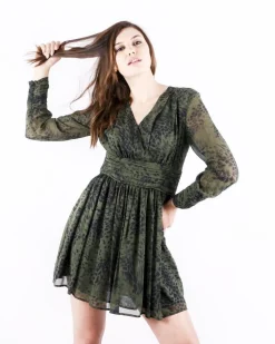 La Piscine Paris Robe en soie à imprimé animal Balmain*Femme Robes