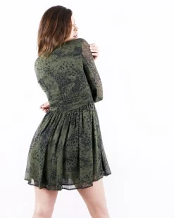 La Piscine Paris Robe en soie à imprimé animal Balmain*Femme Robes