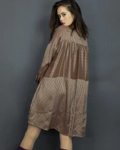 La Piscine Paris Robe en soie rayée bicolore Momoni*Femme Robes