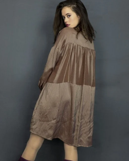 La Piscine Paris Robe en soie rayée bicolore Momoni*Femme Robes