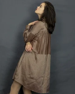 La Piscine Paris Robe en soie rayée bicolore Momoni*Femme Robes