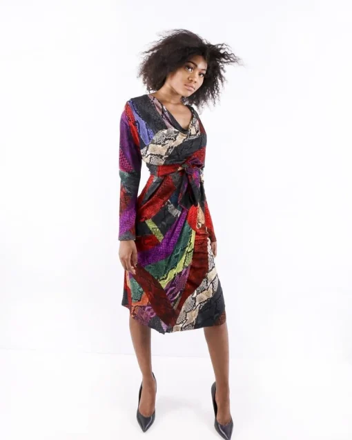 La Piscine Paris Robe en viscose multicolore à imprimé animal Just Cavalli*Femme Robes