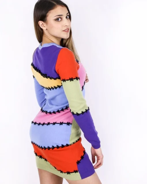 La Piscine Paris Robe façon patchwork en cachemire multicolore Moschino*Femme Robes