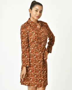 La Piscine Paris Robe fleurie à plis et volants Chemins Blancs*Femme Robes