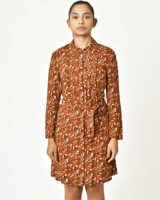 La Piscine Paris Robe fleurie à plis et volants Chemins Blancs*Femme Robes