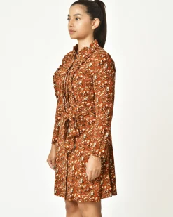La Piscine Paris Robe fleurie à plis et volants Chemins Blancs*Femme Robes