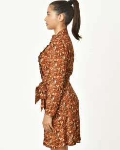 La Piscine Paris Robe fleurie à plis et volants Chemins Blancs*Femme Robes