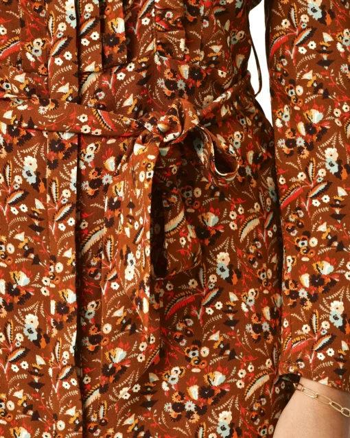 La Piscine Paris Robe fleurie à plis et volants Chemins Blancs*Femme Robes