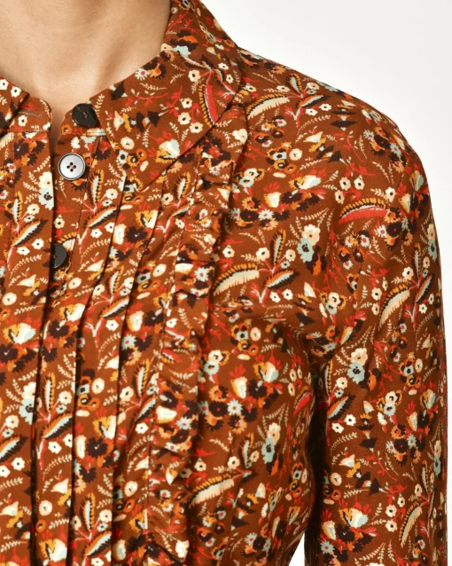 La Piscine Paris Robe fleurie à plis et volants Chemins Blancs*Femme Robes