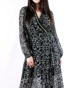 La Piscine Paris Robe longue empire à motif floraux Isabelle Blanche*Femme Robes