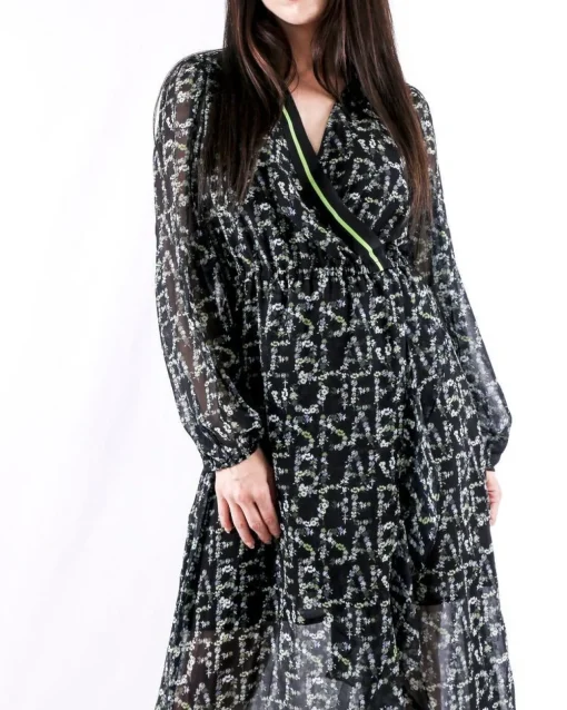 La Piscine Paris Robe longue empire à motif floraux Isabelle Blanche*Femme Robes