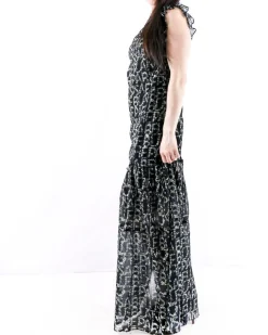 La Piscine Paris Robe longue volantée à motif floraux Isabelle Blanche*Femme Robes